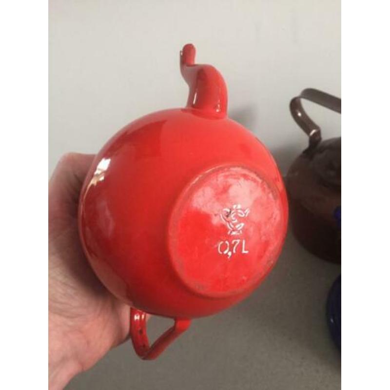 Div Brocante Emaille Theepot Koffiepot