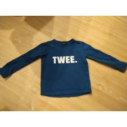 Ebzo blauwe longsleeve verjaardagsshirt TWEE. maat 92/98