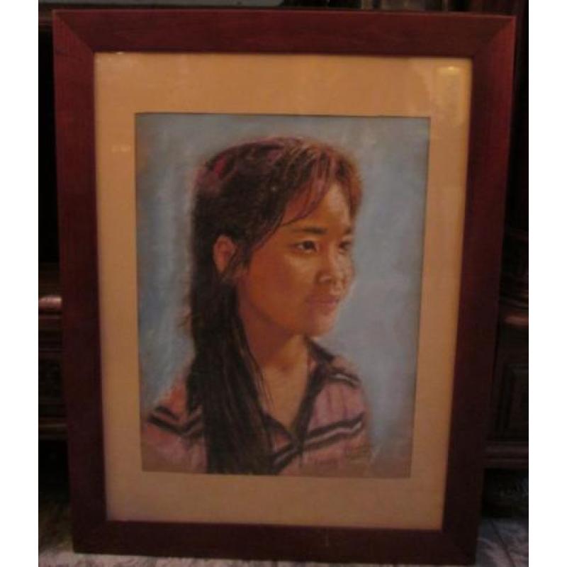 Pastel Portret Meisje Koh Tao Christa Hoek 45 x 35