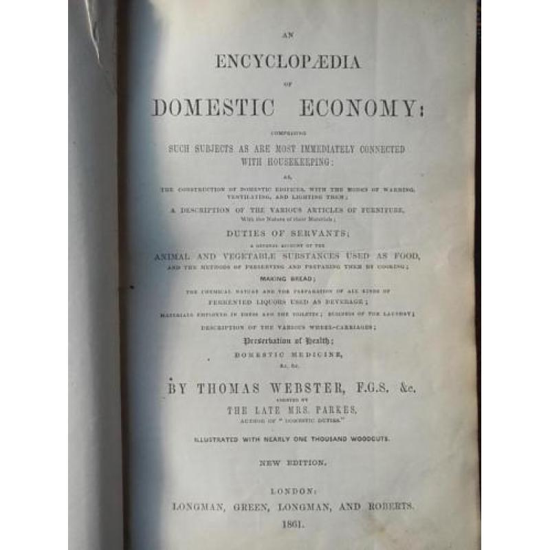 Mooie antieke complete encyclopaedia of domestic economy.