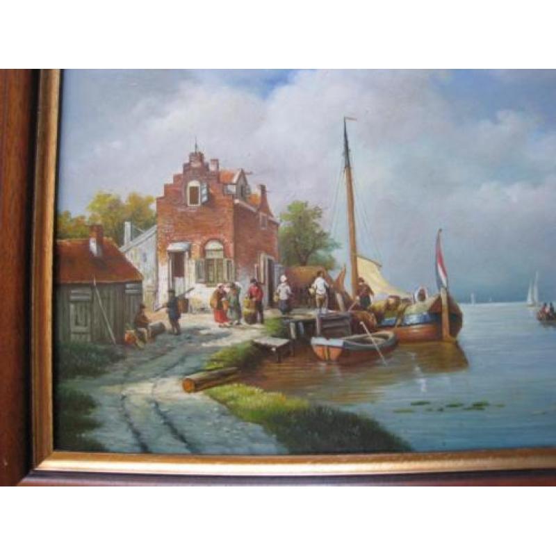 Schilderij - nederlands tafereel / romantisch. 125,- euro