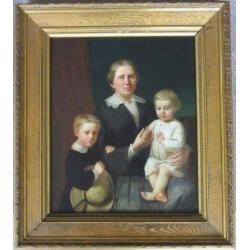 =====FAMILIEPORTRET===ca 1840====moeder met kinderen====