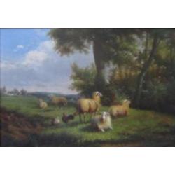 ===schapen in landschap == J L van Leemputten 1865-1945====