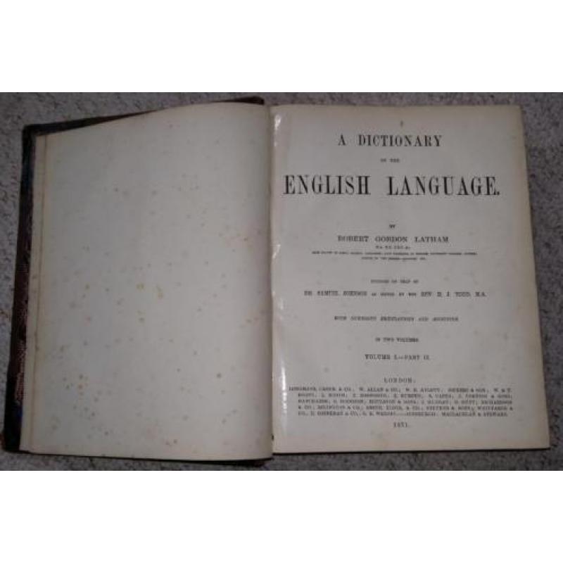 antiek boek 1871 Robert Gordon Latham english Dictionary