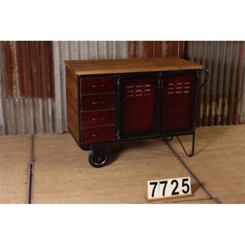 Industriële retro trolley/koffiekar/dressoir nr.7725