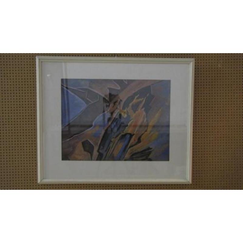 3422 - G. Nagel Medema 1965 pastel abstract - € 45