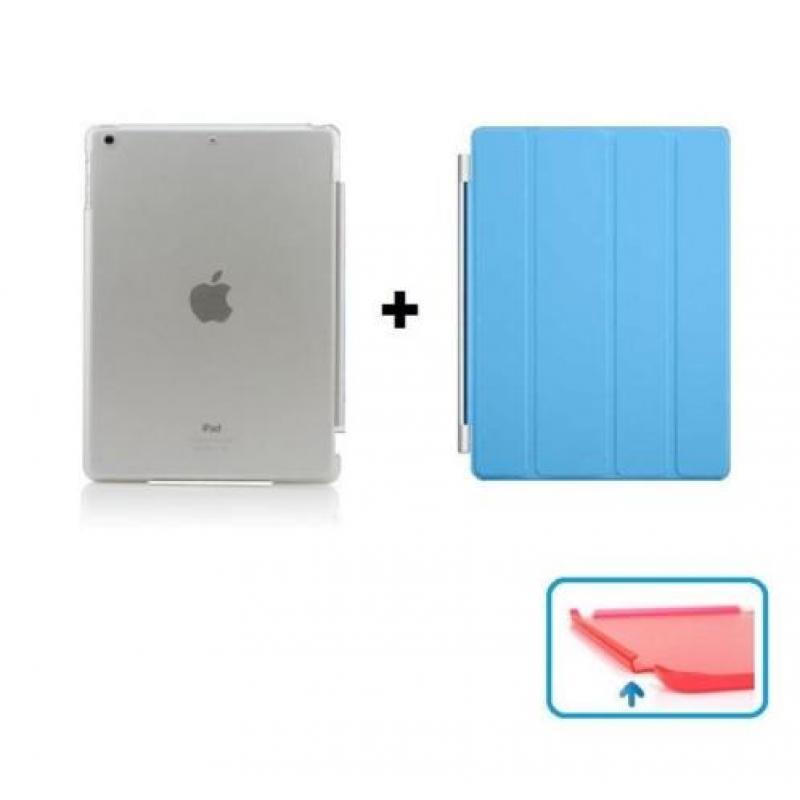 iPad 2 3 4 Smart Cover Smartcover hoes hoesje - DUO BLAUW