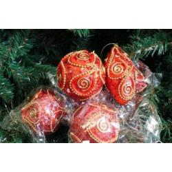 Partij kerstballen kerstdecoratie van piepschuim goud & rood